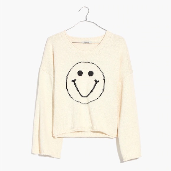 Madewell Brownstone Smiley Face Pullover Sweater - Picture 1 of 12